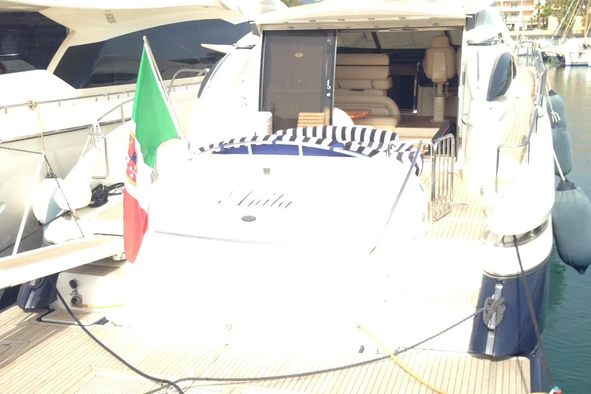 Anita II, a Sunseeker Predator 75 motor yacht at Augusta, Italy