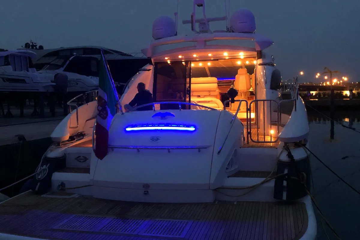 Anita II, a Sunseeker Predator 75 motor yacht at Augusta, Italy
