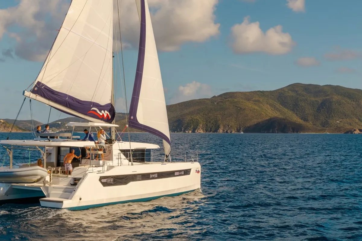 Exterior view of Moorings 4600 - 4 Exclusive Plus, a Leopard 46 catamaran at Road Town, British Virgin Islands