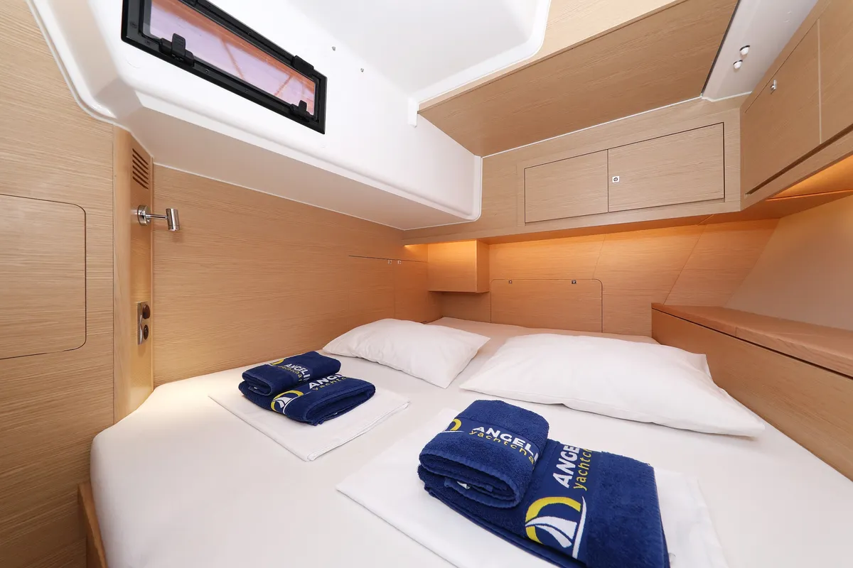 Cabin on Jolie, a Dufour 470 sailboat at Biograd na Moru, Croatia