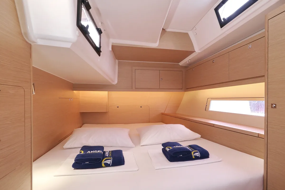 Cabin on Jolie, a Dufour 470 sailboat at Biograd na Moru, Croatia