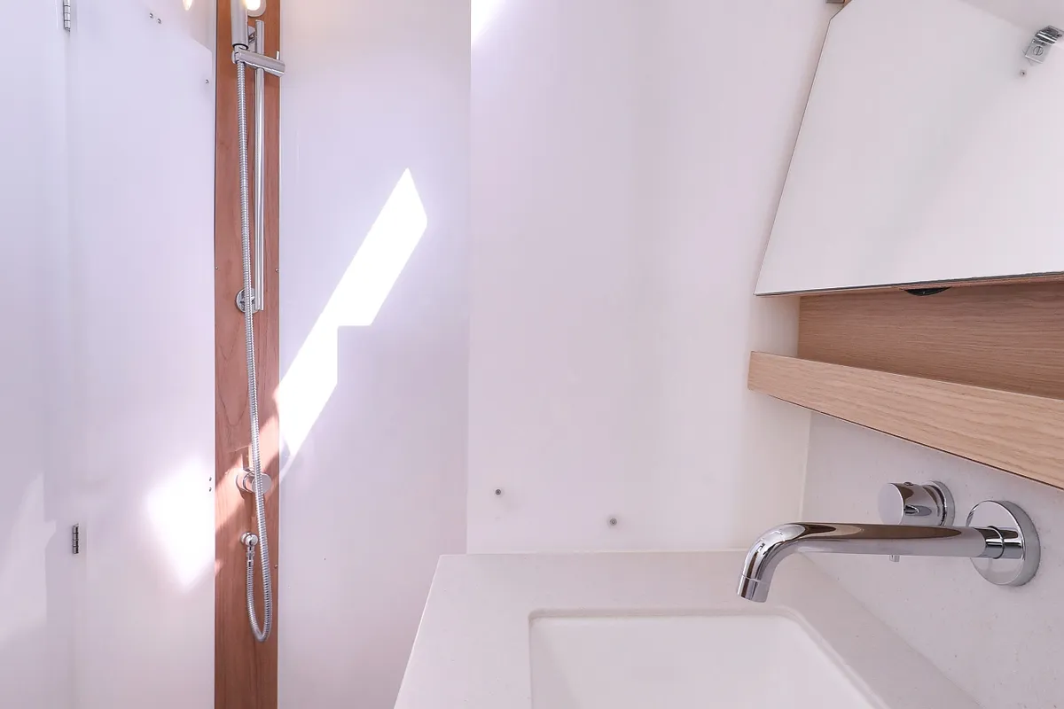 Galley of Jolie, a Dufour 470 sailboat at Biograd na Moru, Croatia