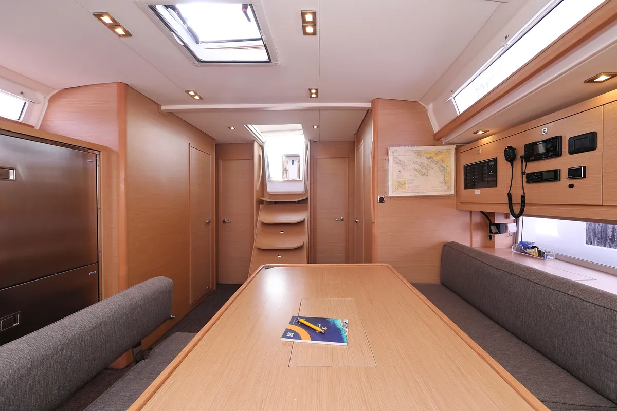 Salon of Jolie, a Dufour 470 sailboat at Biograd na Moru, Croatia
