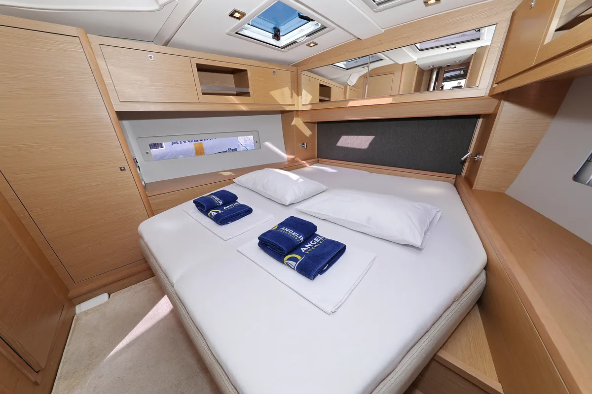Cabin on Jolie, a Dufour 470 sailboat at Biograd na Moru, Croatia
