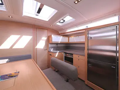 Galley of Jolie, a Dufour 470 sailboat at Biograd na Moru, Croatia