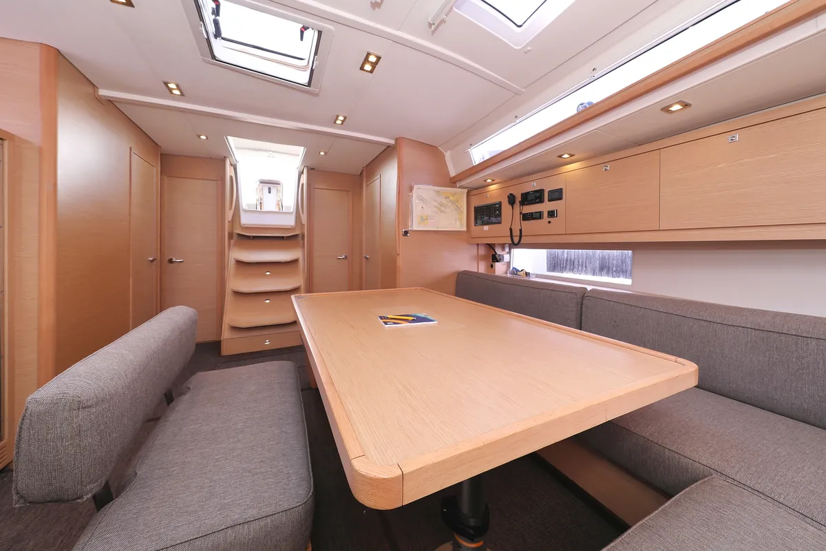 Salon of Jolie, a Dufour 470 sailboat at Biograd na Moru, Croatia