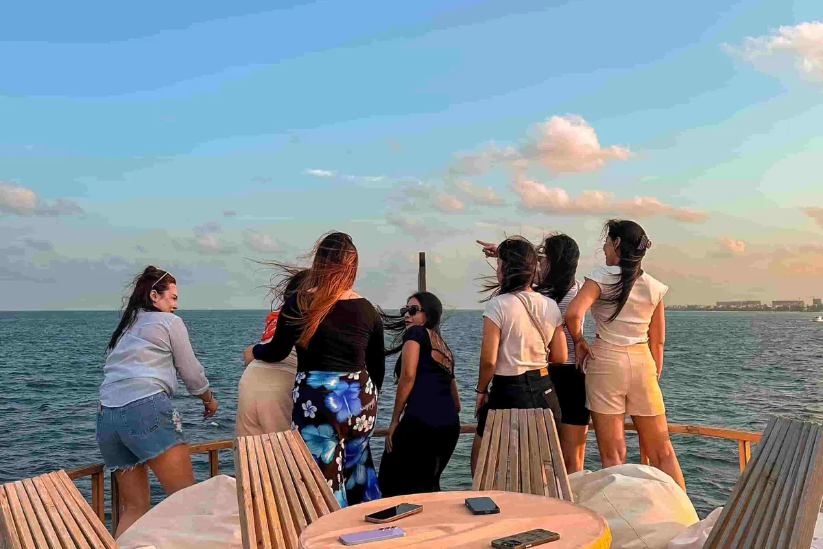Deck of Gulet Motoryacht, a motor yacht at Malé, Maldives