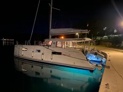 Exterior view of JANGADA, a Nautitech 40 Open catamaran at Primošten, Croatia