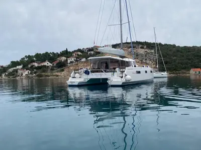 Exterior view of JANGADA, a Nautitech 40 Open catamaran at Primošten, Croatia