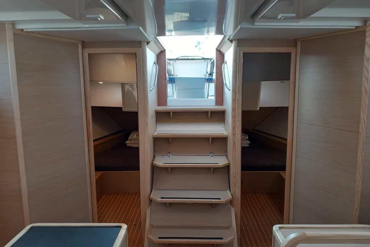 Salon of KATHARINA, a D&D Kufner 56 sailboat at Trogir, Croatia