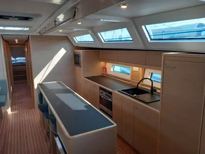 Galley of KATHARINA, a D&D Kufner 56 sailboat at Trogir, Croatia
