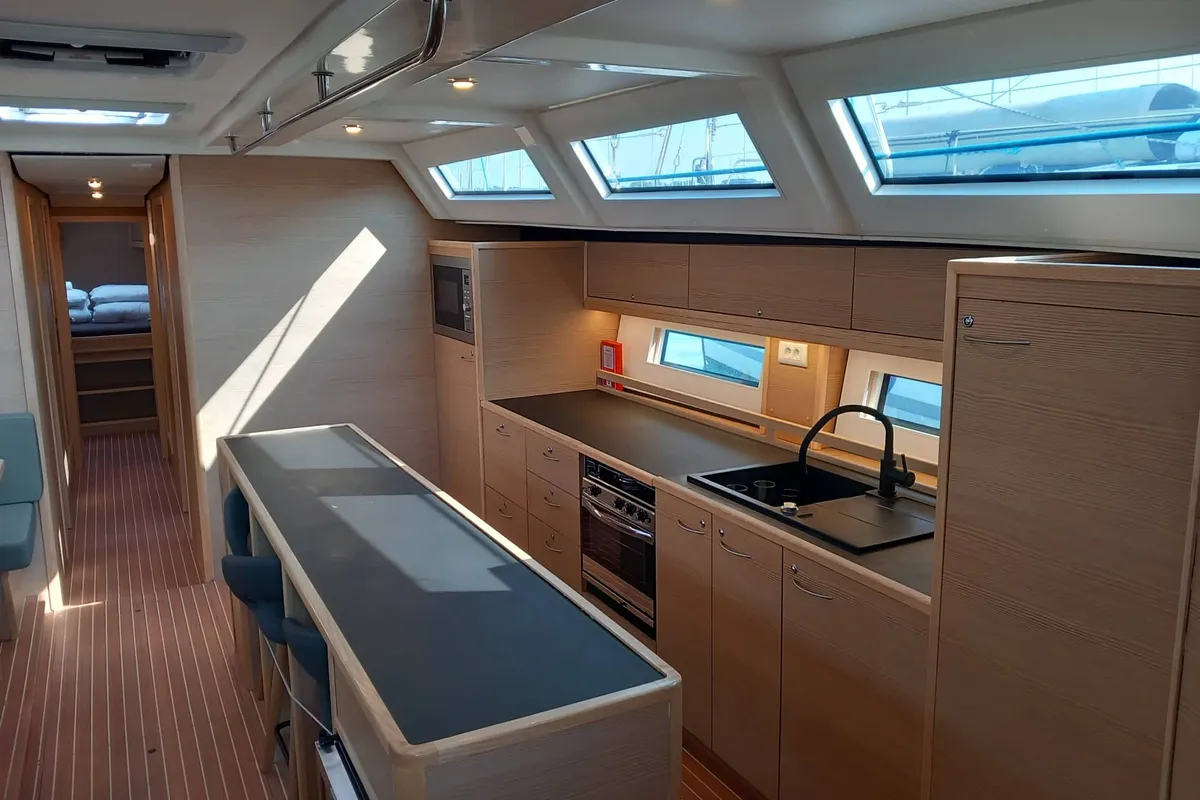 Galley of KATHARINA, a D&D Kufner 56 sailboat at Trogir, Croatia