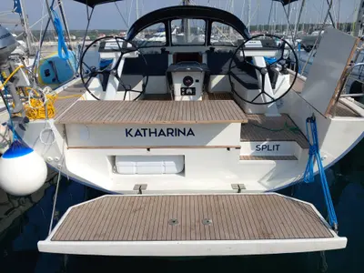 Cockpit of KATHARINA, a D&D Kufner 56 sailboat at Trogir, Croatia