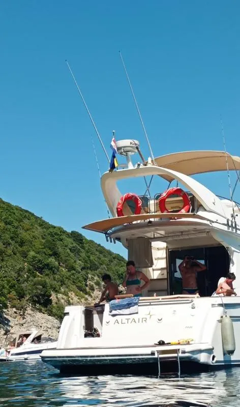 Exterior view of Running On Waves, a Gulet Altair Zafir 42 motorboat at Pula, Croatia
