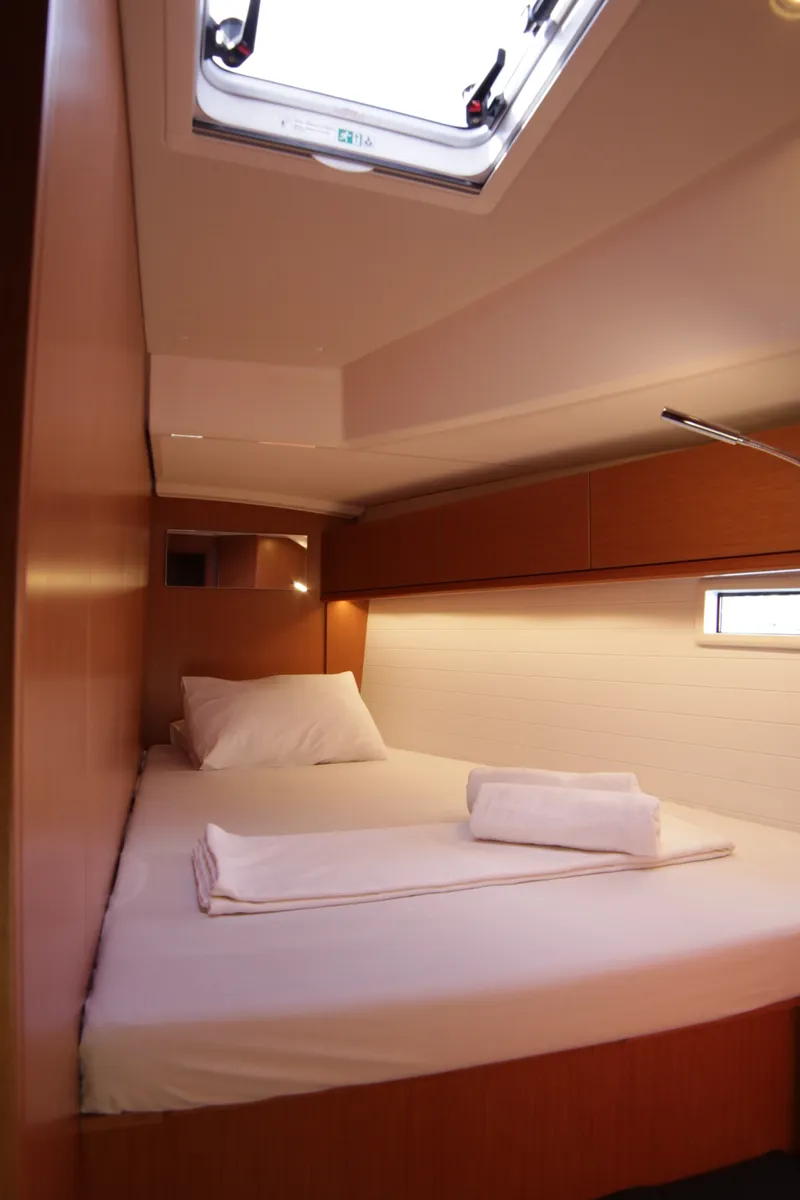 Cabin on Sail Leo, a Bavaria Cruiser 46 sailboat at Fethiye, Turkey