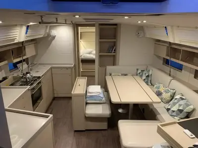 Galley of Kebiwan, a Beneteau Oceanis 46.1 sailboat at Athens, Greece