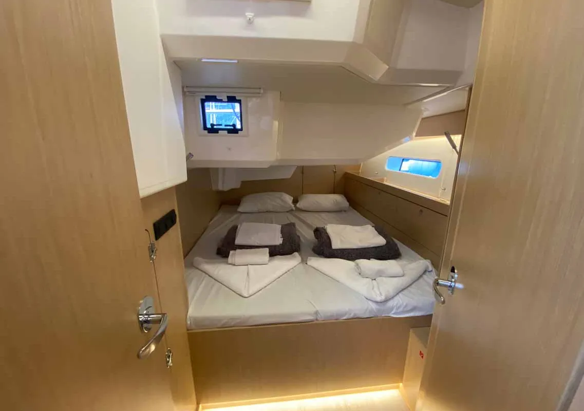 Cabin on Rana, a Bavaria C46 sailboat at Fethiye, Turkey