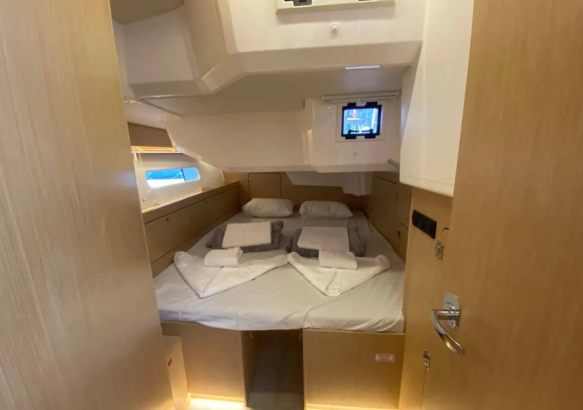 Cabin on Rana, a Bavaria C46 sailboat at Fethiye, Turkey