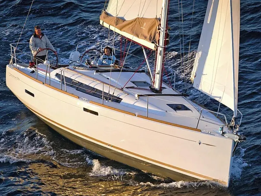 Exterior view of OYSTER SHELL, a Jeanneau Sun Odyssey 379 sailboat at Athens, Greece