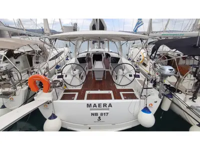 Cockpit of Maera, a Beneteau Oceanis 41.1 sailboat at Volos, Greece