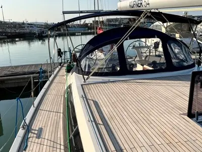 Deck of Sofia Blu, a D&D Kufner 54 Exclusive sailboat at Salerno, Italy