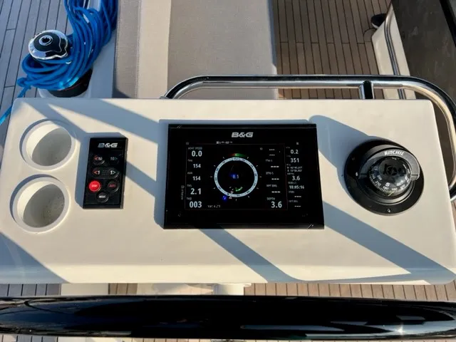Cockpit of Sofia Blu, a D&D Kufner 54 Exclusive sailboat at Salerno, Italy