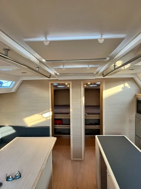 Salon of Sofia Blu, a D&D Kufner 54 Exclusive sailboat at Salerno, Italy