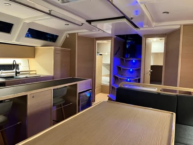 Salon of Sofia Blu, a D&D Kufner 54 Exclusive sailboat at Salerno, Italy