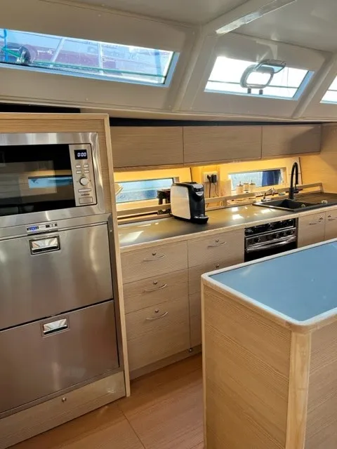 Galley of Sofia Blu, a D&D Kufner 54 Exclusive sailboat at Salerno, Italy