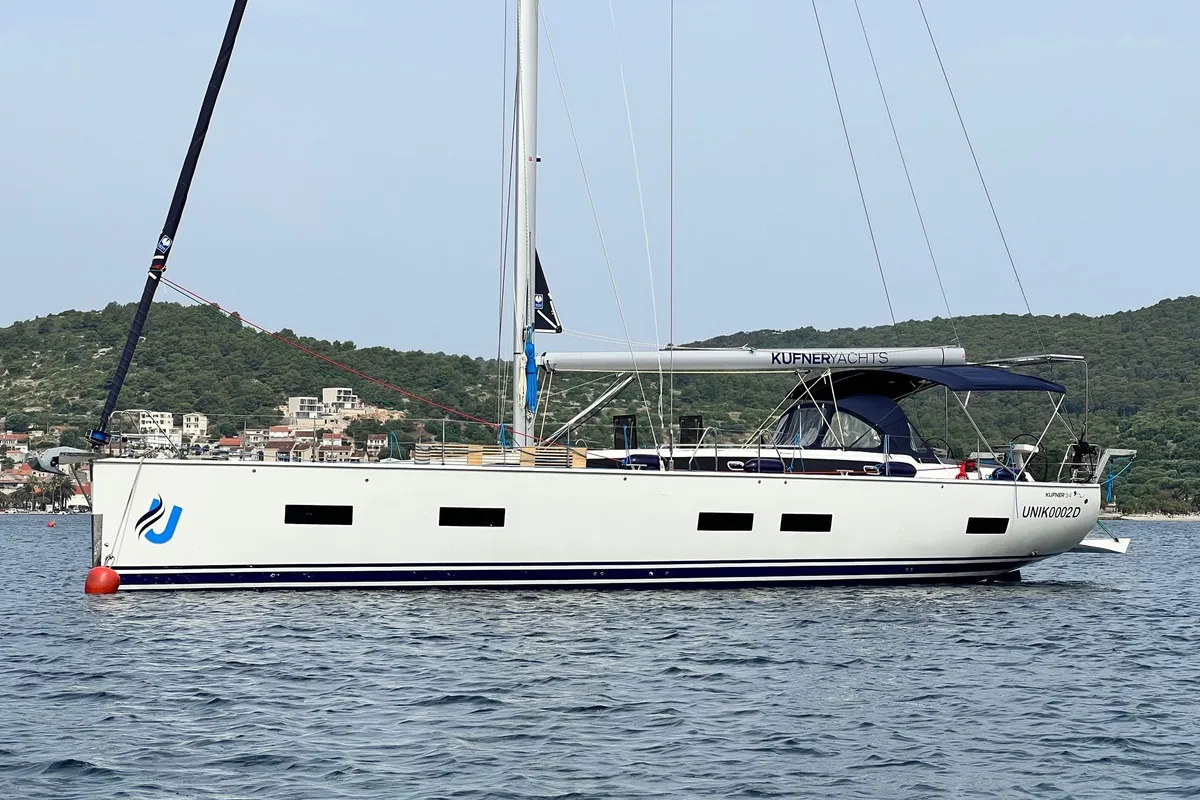 Exterior view of Sofia Blu, a D&D Kufner 54 Exclusive sailboat at Salerno, Italy
