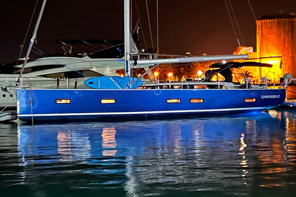 Exterior view of Sofia Blu, a D&D Kufner 54 Exclusive sailboat at Salerno, Italy