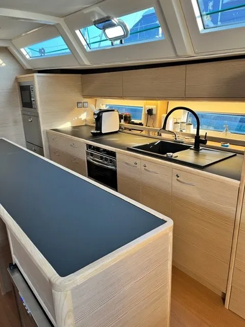 Galley of Sofia Blu, a D&D Kufner 54 Exclusive sailboat at Salerno, Italy