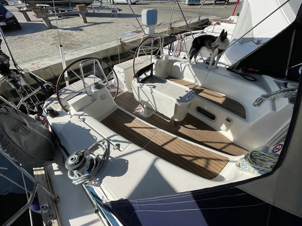 Cockpit of Elysium, a Elan Impression 45 sailboat at Zadar, Croatia