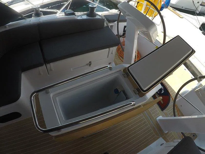 Deck of Podatok Too, a Hanse 458 sailboat at Grad Šibenik, Croatia