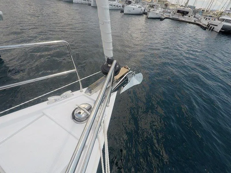 Deck of Podatok Too, a Hanse 458 sailboat at Grad Šibenik, Croatia
