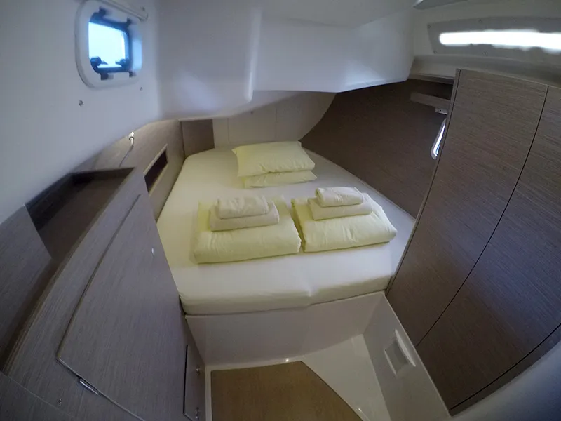 Cabin on Podatok Too, a Hanse 458 sailboat at Grad Šibenik, Croatia
