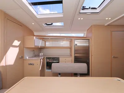 Galley of Rock & Roll, a Dufour 470 sailboat at Primošten, Croatia