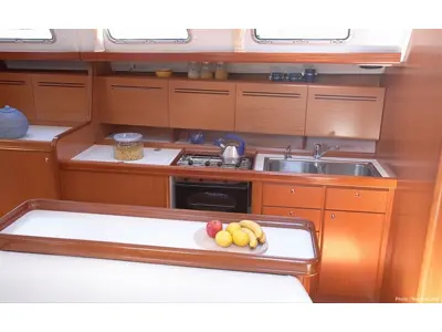 Galley of Galeodea, a Beneteau Cyclades 50.5 sailboat at Tonnarella, Italy