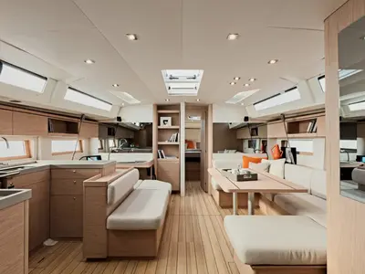 Salon of Adriatic Sense 1, a Beneteau Oceanis 51.1 sailboat at Primošten, Croatia