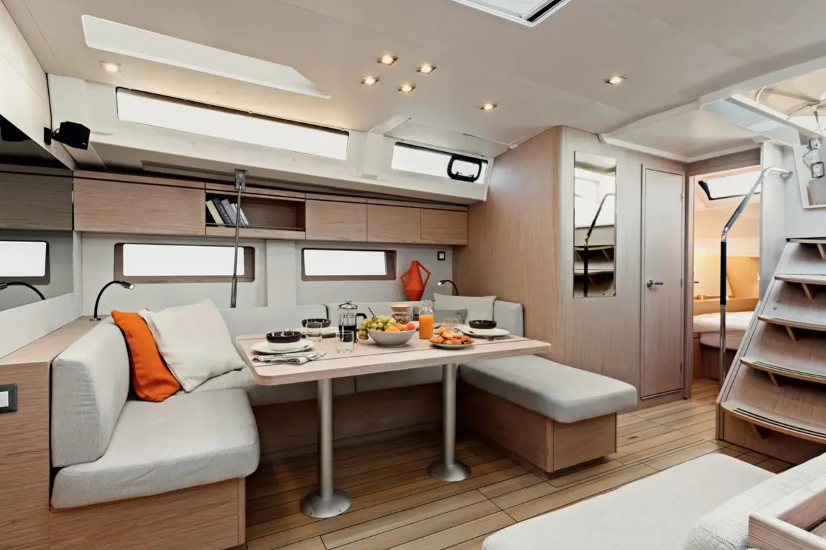 Salon of Adriatic Sense 1, a Beneteau Oceanis 51.1 sailboat at Primošten, Croatia