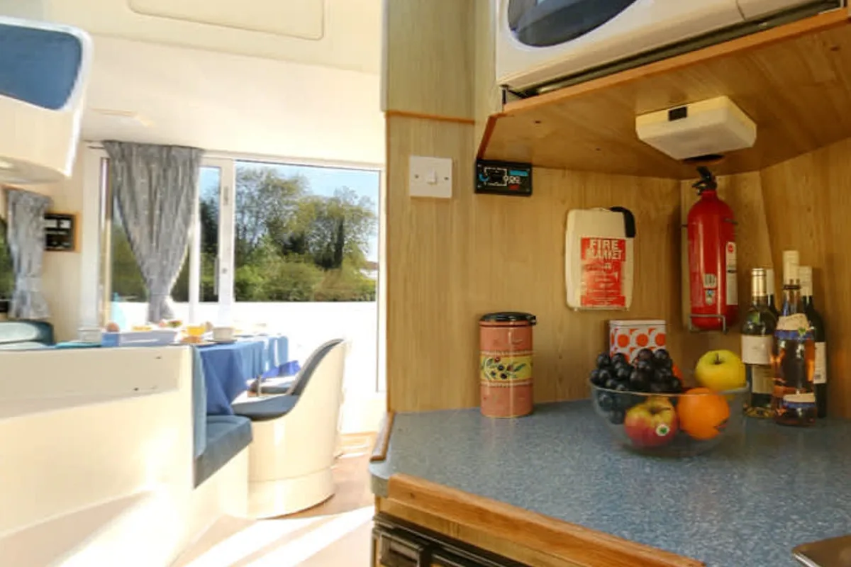 Galley of Caprice, a Cygnet Caprice motorboat at Saint-Didier, France