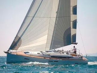 Exterior view of Sea and Sky, a Jeanneau Sun Odyssey 439 sailboat at Municipal Unit of Lefkada, Greece