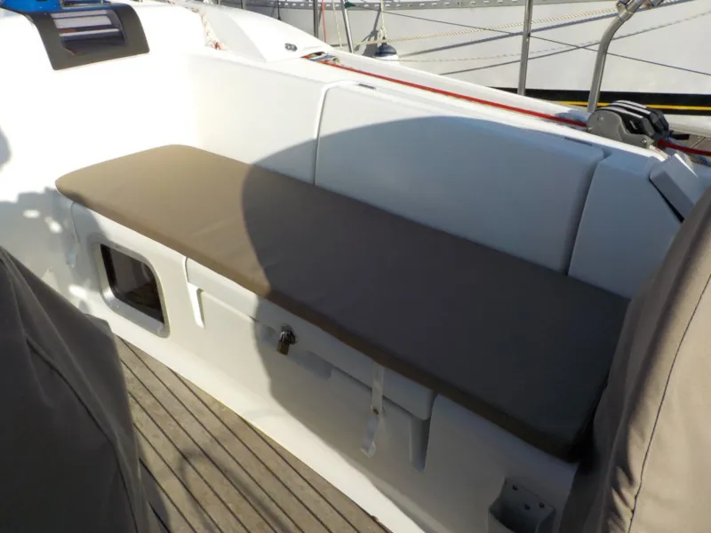 Deck of Sea and Sky, a Jeanneau Sun Odyssey 439 sailboat at Municipal Unit of Lefkada, Greece