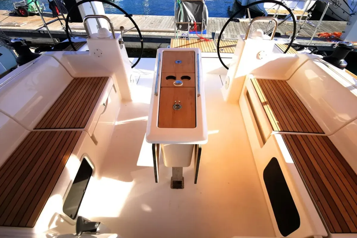 Mega, a Dufour 460 GL sailboat at Općina Marina, Croatia