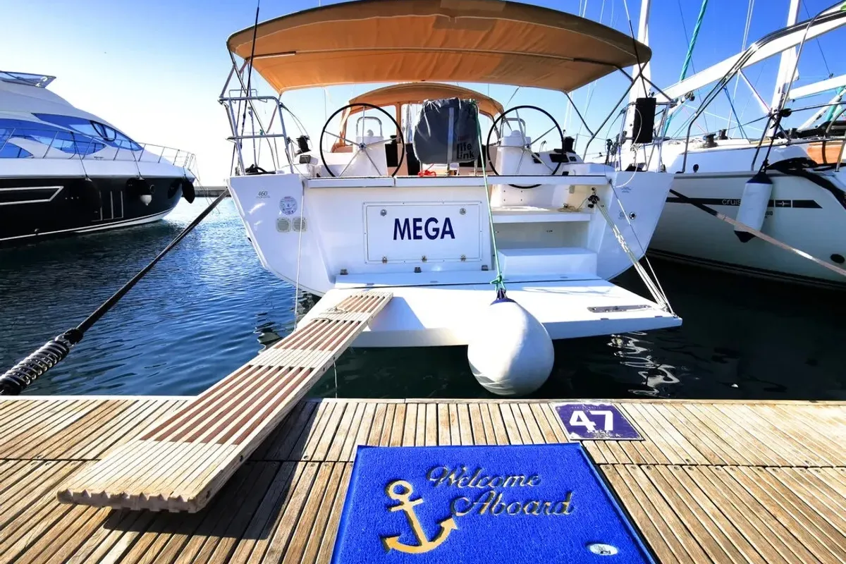 Mega, a Dufour 460 GL sailboat at Općina Marina, Croatia
