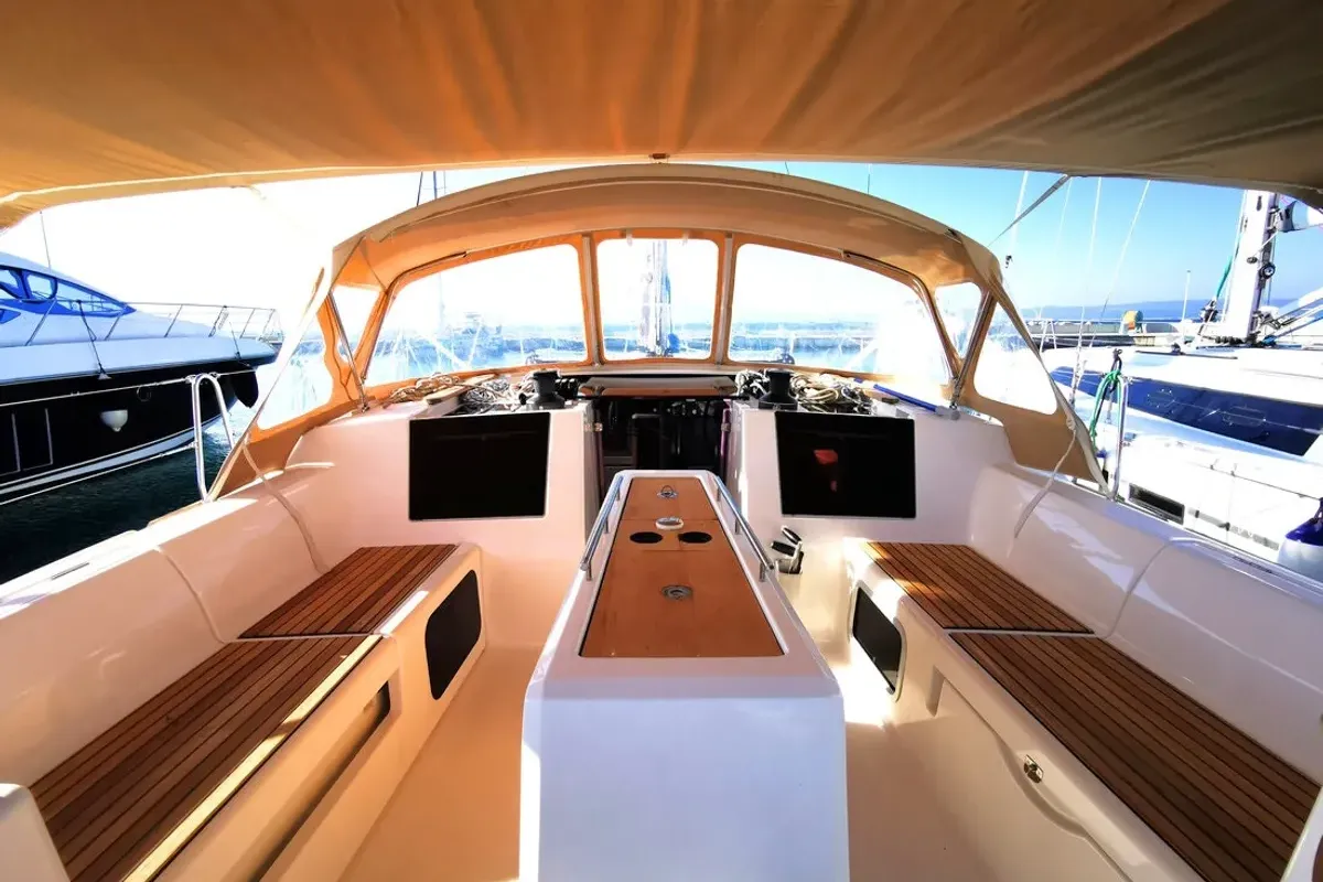 Mega, a Dufour 460 GL sailboat at Općina Marina, Croatia