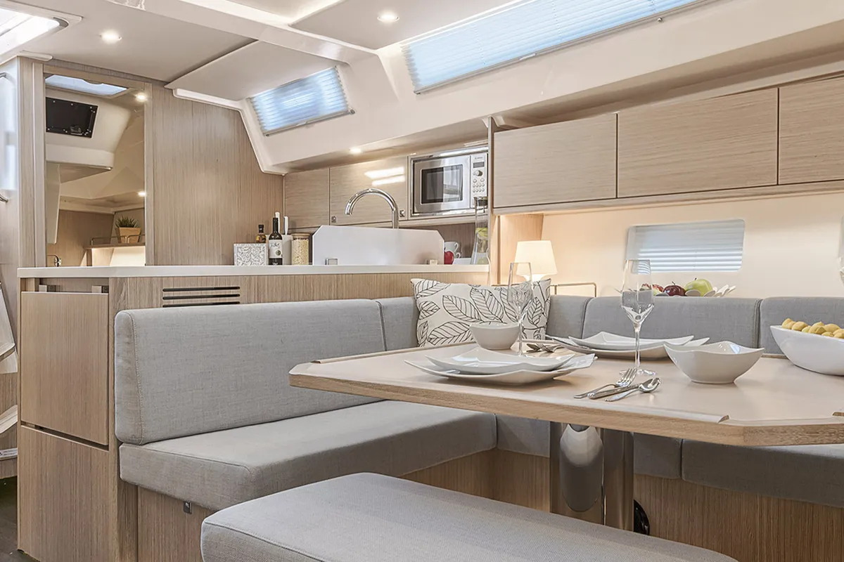 Exterior view of Alma Libre VIII (NEW 2022), a Bavaria C45 sailboat at Municipal Unit of Lefkada, Greece