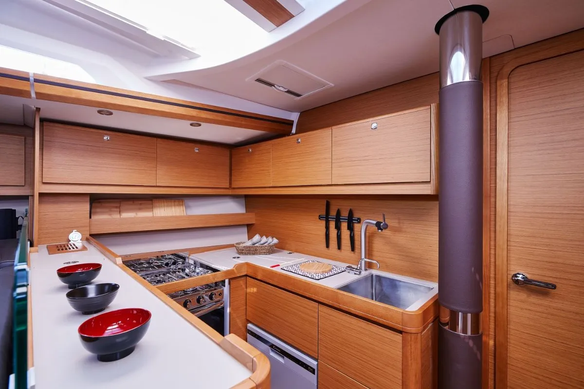 Galley of Kabuki - OW, a Dufour Exclusive 56 sailboat at Primošten, Croatia