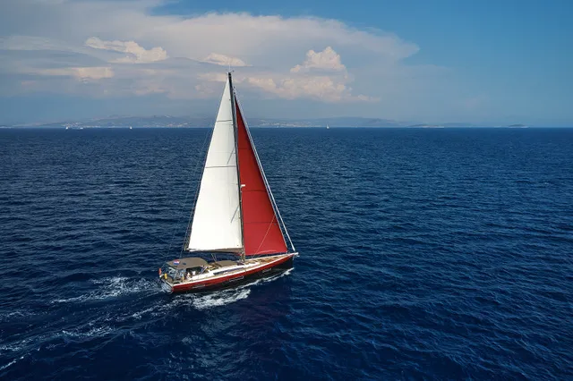 Exterior view of Kabuki - OW, a Dufour Exclusive 56 sailboat at Primošten, Croatia