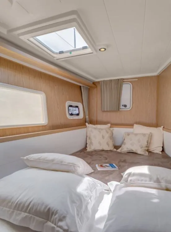 Cabin on Orion VIII, a Lagoon 400 S2 catamaran at Skiathos, Greece